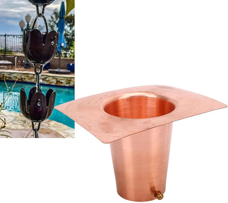 محول مزراب نحاسي نقي لتركيب سلسلة المطر 5 1x3 7 بوصة - Image 3